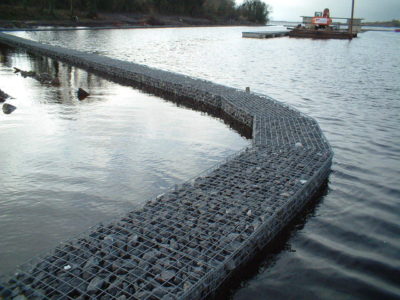 Gabions can be used for marine walkways