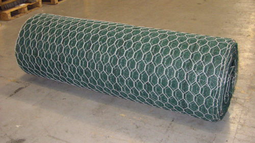 A coil of rock netting ready to be delivered.